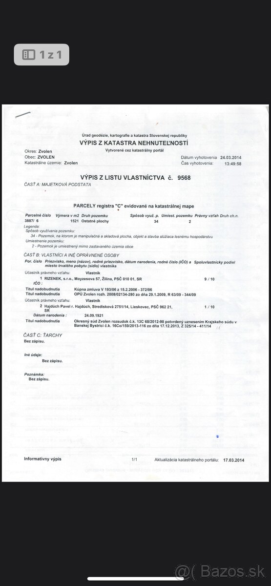 Prenajmem pripadne predam pozemok vo Zvolene 1800m2