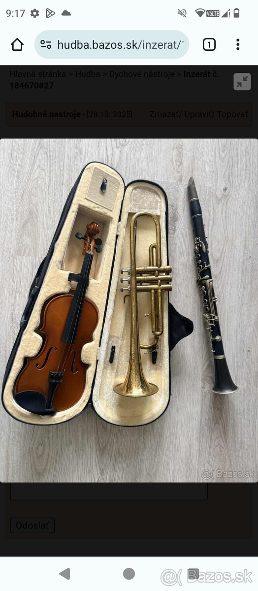 Predám hudobné nastroje