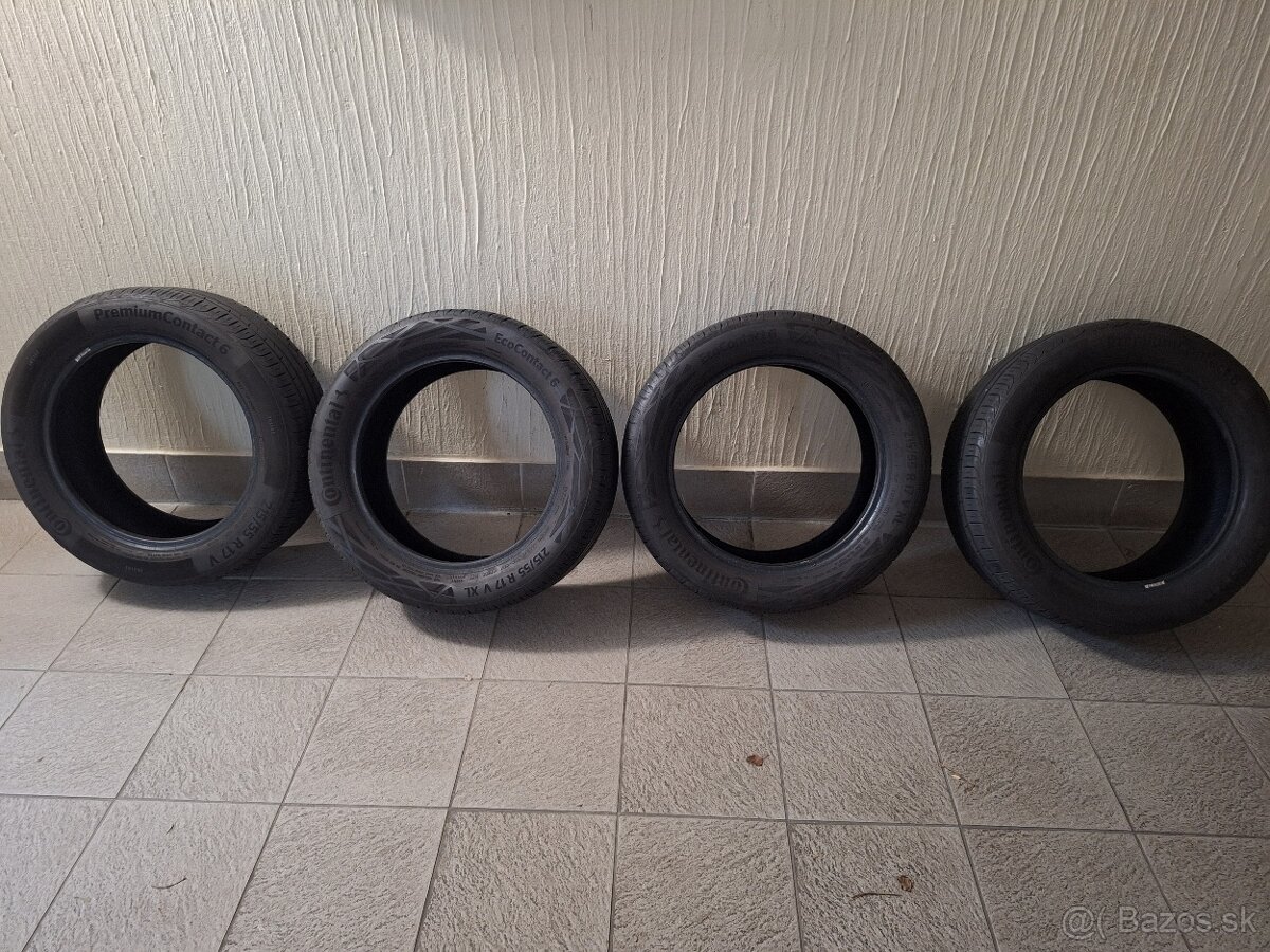 Predám letne pneumatiky 215/55r17 Contimental