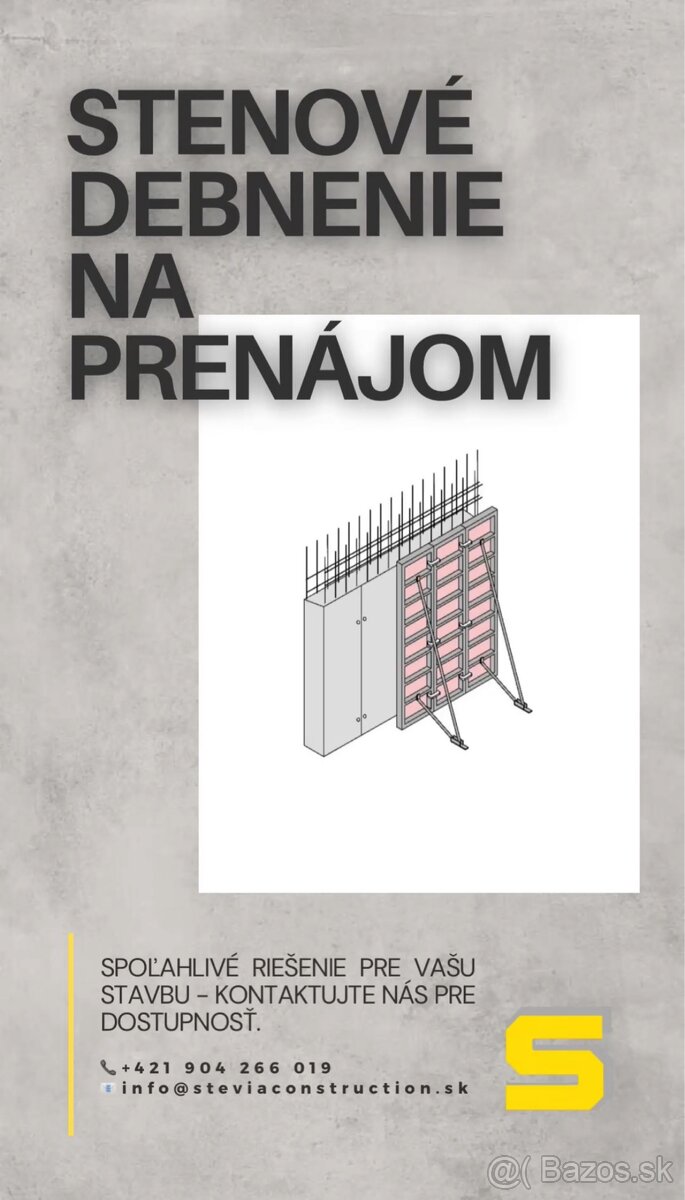 PRENÁJOM STENOVÉHO DEBNENIA