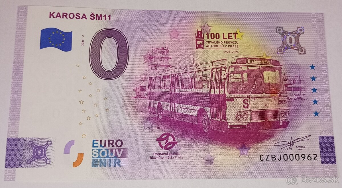 0€ bankovka, 0 eurova bankovka, 0 euro bankovka Karosa