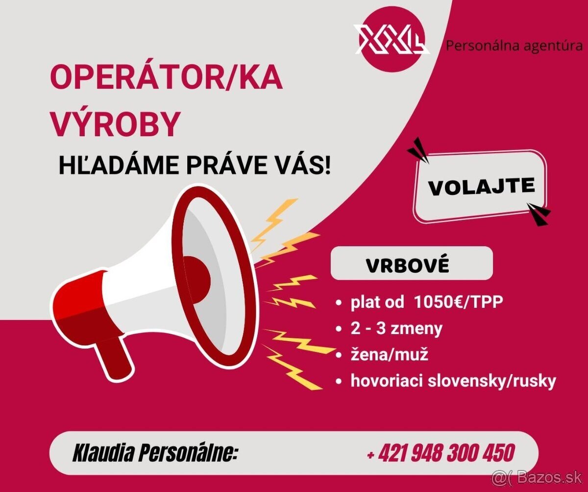 Operátor/ka výroby