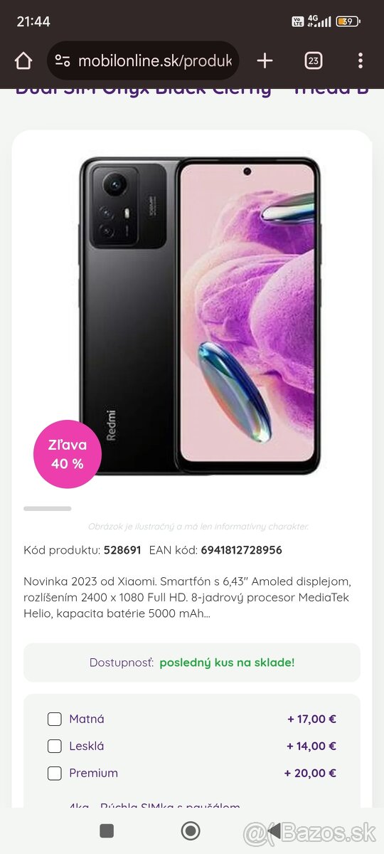 XIAOMI REDMI NOTE 12S