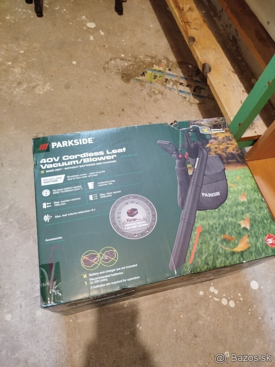 PARKSIDE® Aku vysávač/fúkač lístia PLSA 40-Li D2 – bez aku