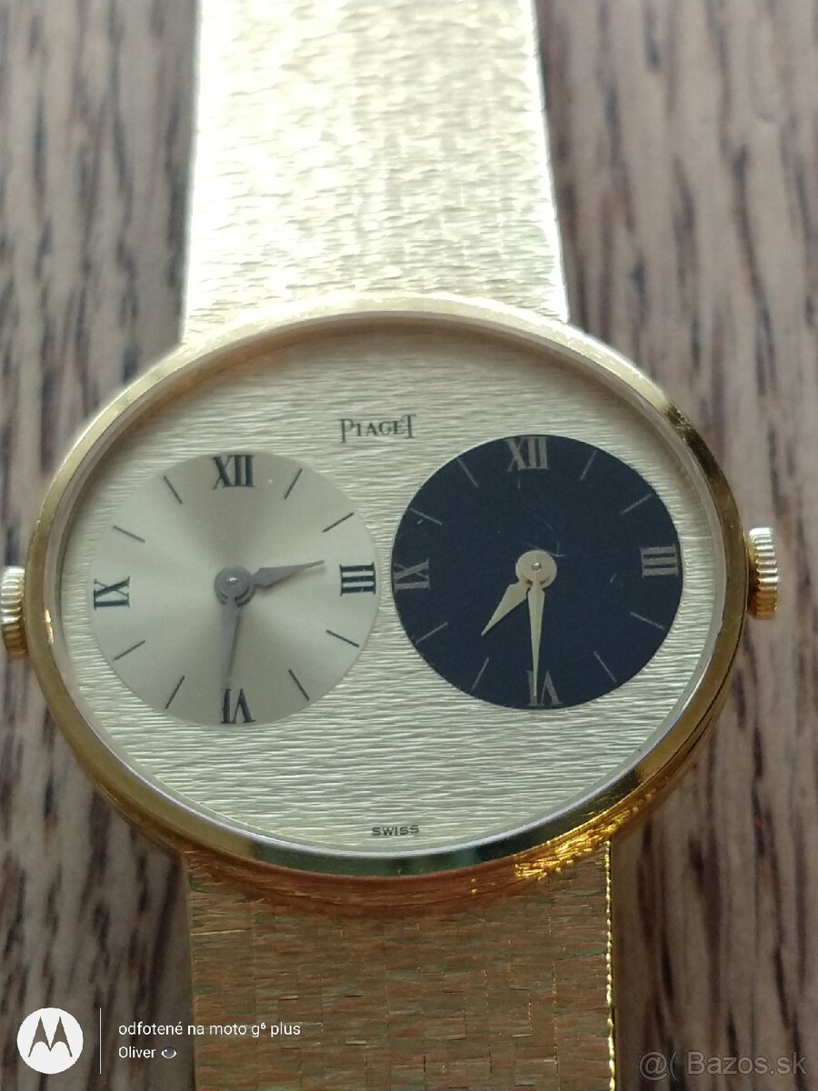 Exkluzívne Zlaté Hodinky PIAGET Dual Time 18k/750