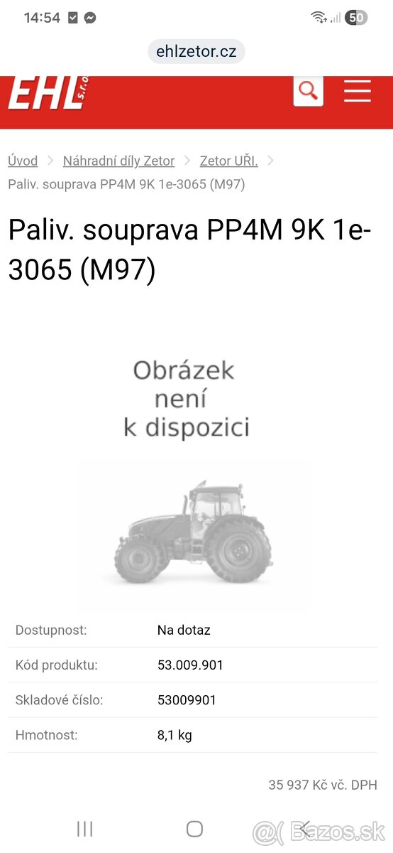 Vstřikovaci čerpadlo zetor 5341