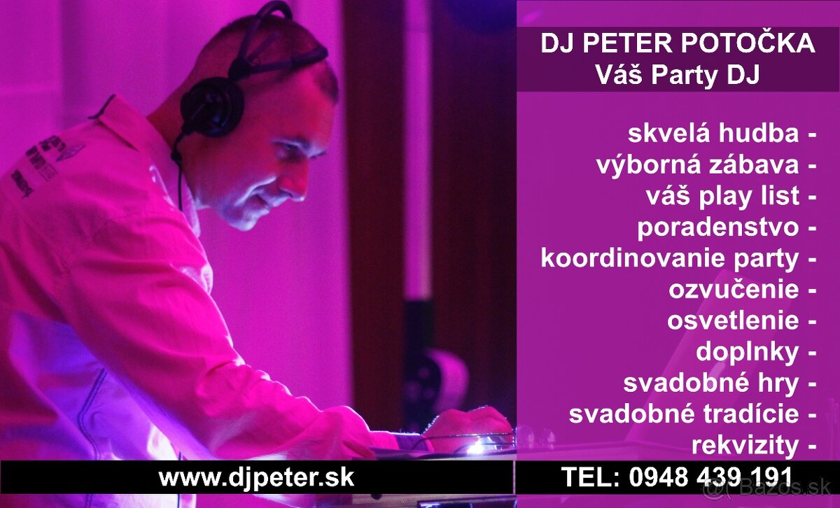 Svadobný party DJ a koordinátor