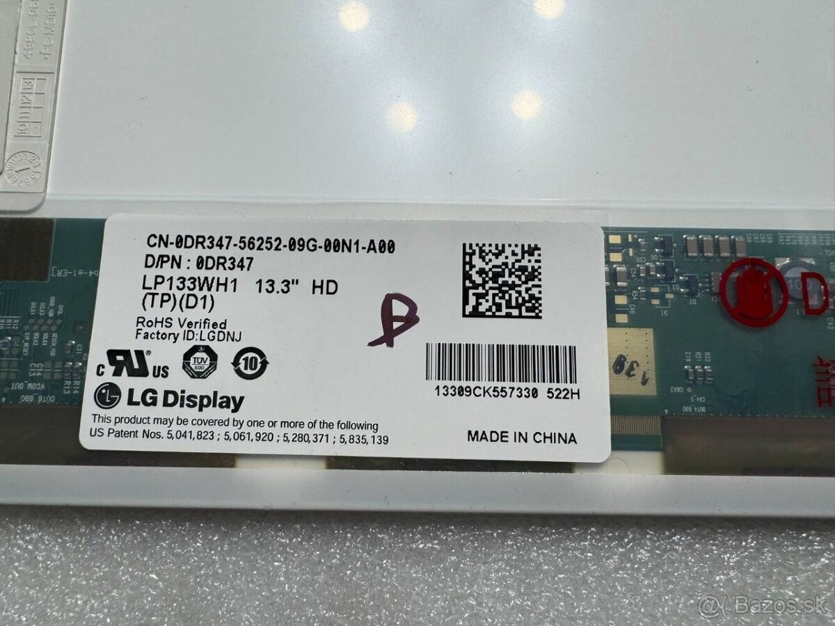 Predám obrazovku do notebooku 13,3" LED display 40pin B....