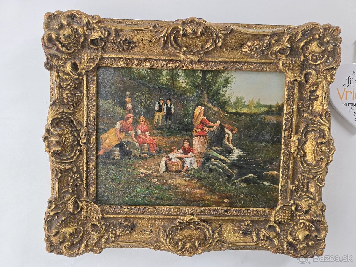 Starožitný obraz maľba na dreve