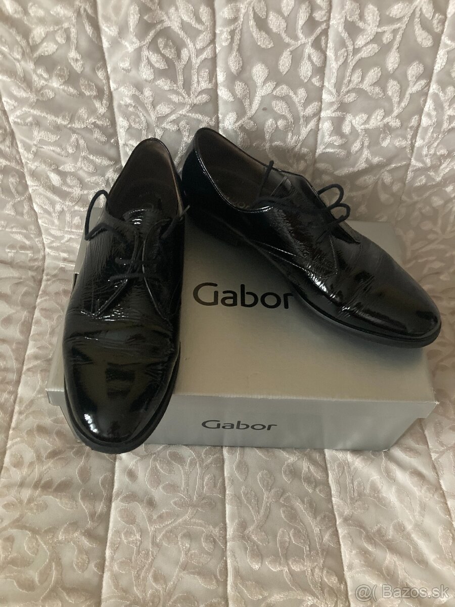 Krásne čierne dámske Gabor poltopánky (v. 6/39)