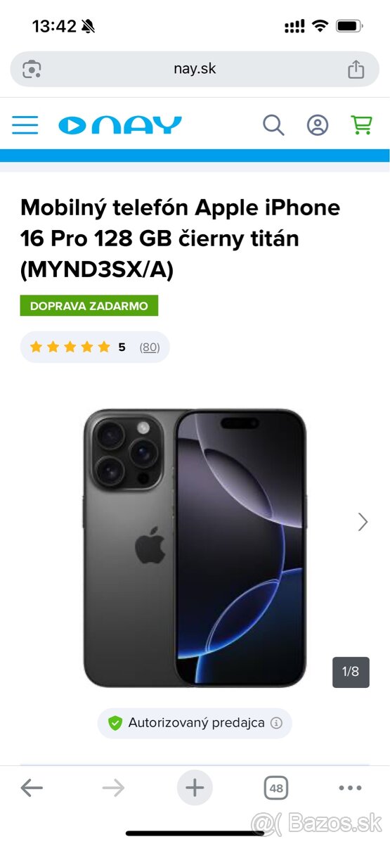 Predam i phone 16 Pro 128 gb zabalený