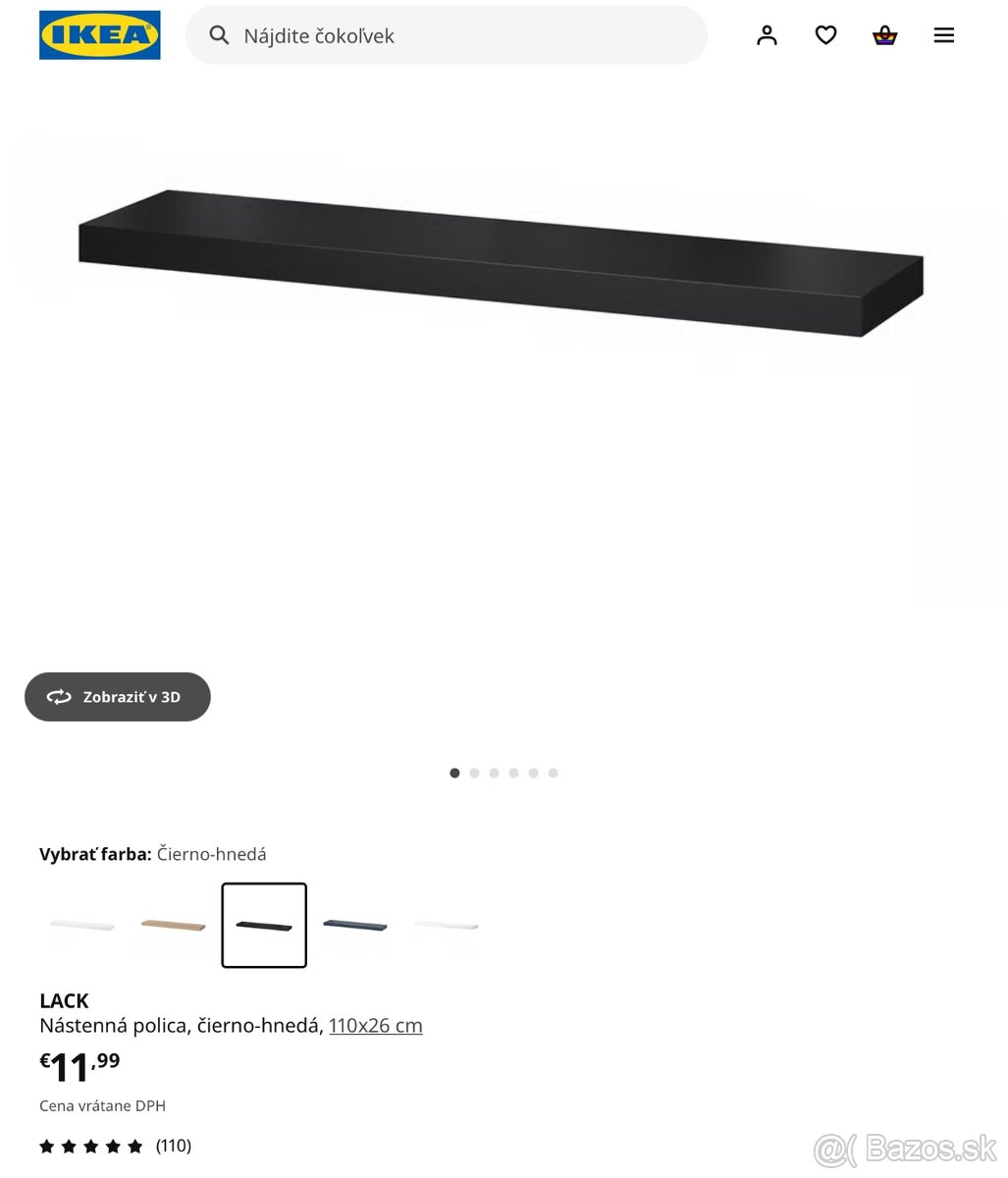 Nastenné POLICE LACK IKEA | 110x26 cm