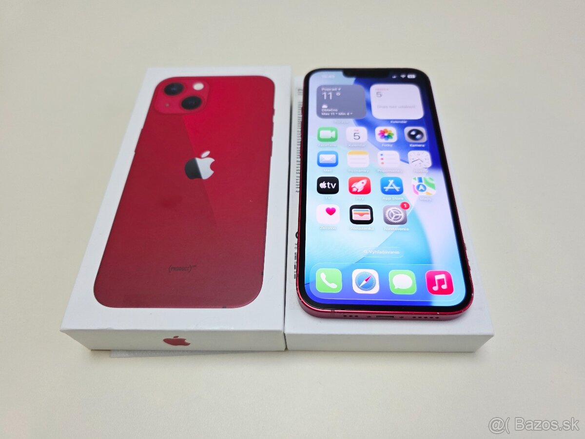 APPLE IPHONE 13 128 GB RED EDITION,BATERKA 100%