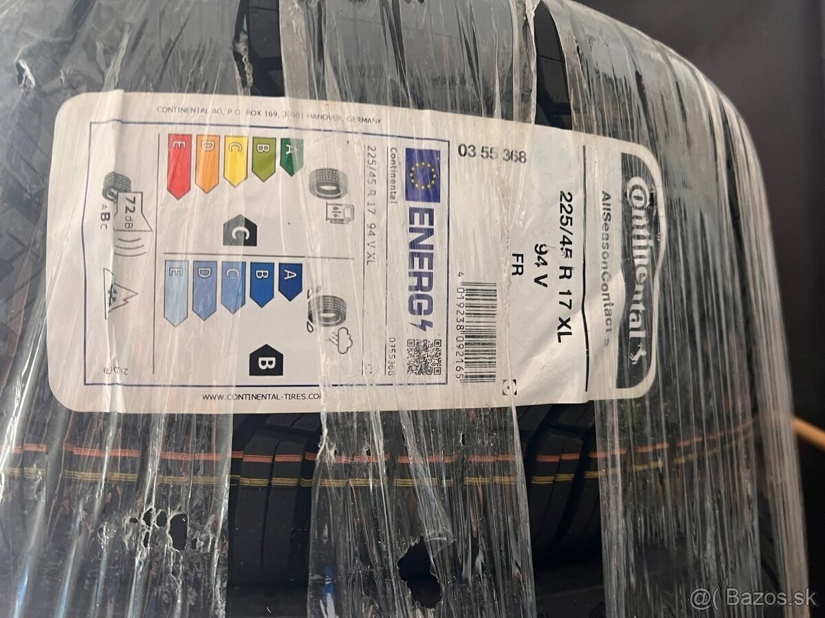 CONTINENTAL 225/45R17 94V XL NOVÉ-CELOROČNÉ nerozbalené
