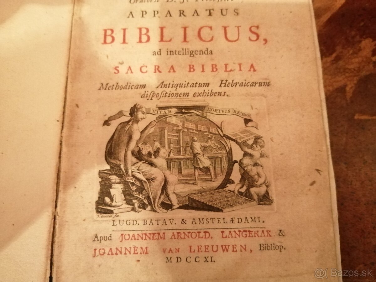 Stará vzácna kniha SACRA BIBLIA Lami 1711 BIBLICUS