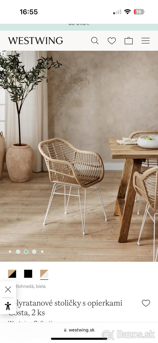 Stoličky z Westwingu/ spolu predávam 4ks