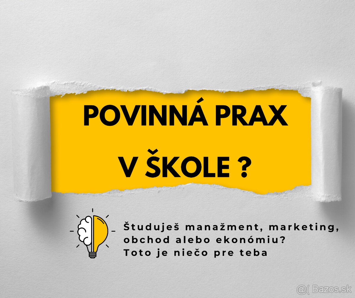 HĽADÁME ŠTUDENTOV NA POVINNÚ PRAX – EKONÓMIA & MANAŽMENT