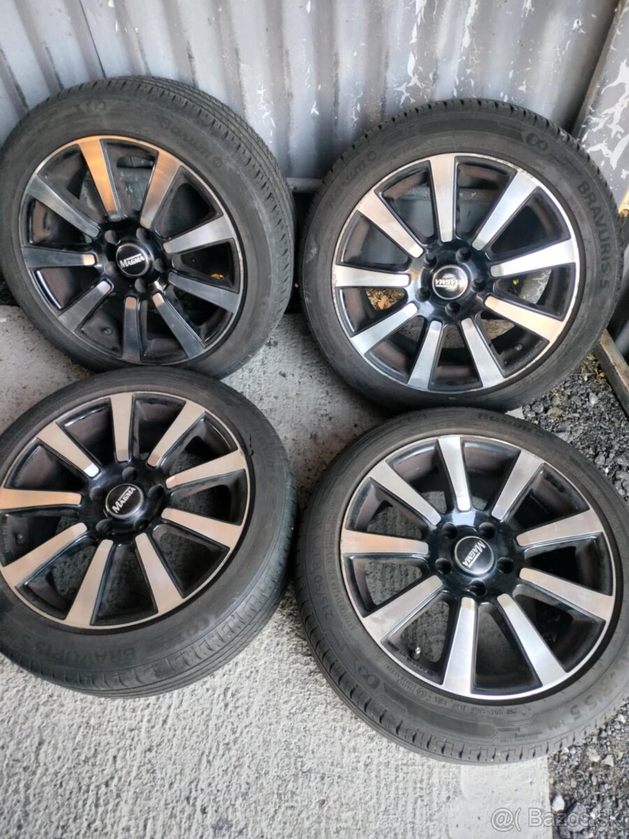4ks alu disky 5x114,3 R R17 pneu 7mm letné 215/55 r17
