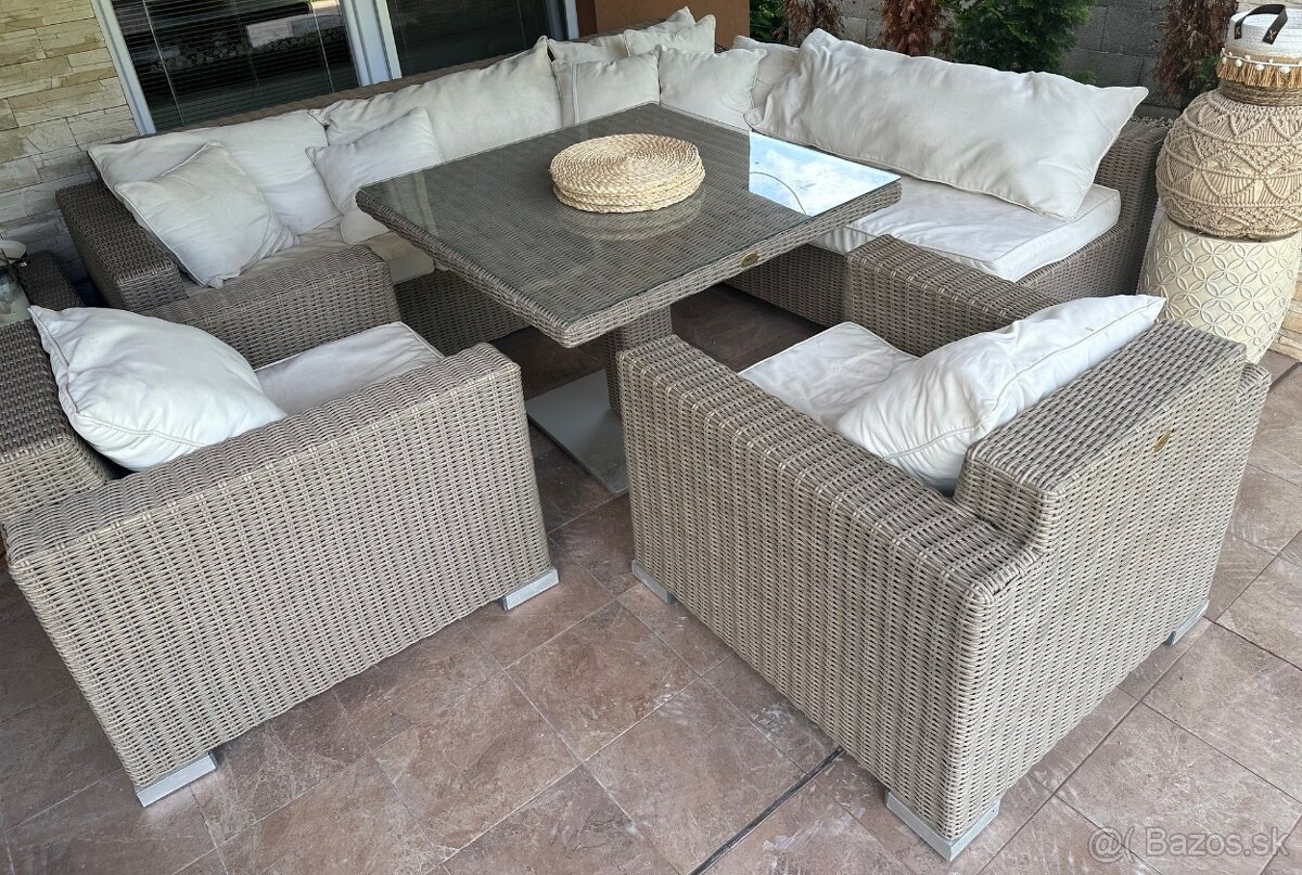 Záhradný nábytok teak it Singapur XXL + stolík + kanapa