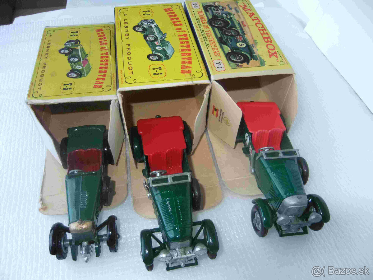 MATCHBOX Yesteryear Y5-BENTLEY 1929 varianty -
