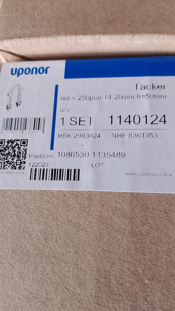 Tacker spony uponor na podľahove kurenie