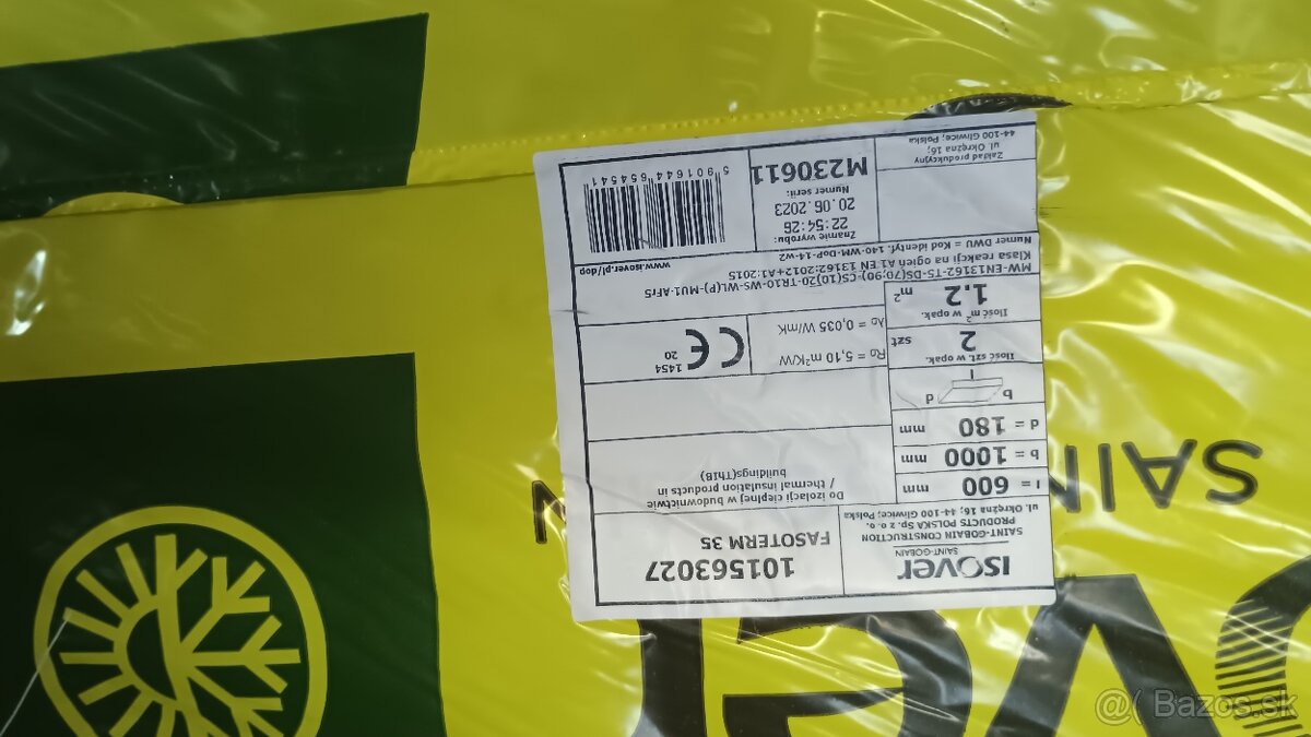 Fasádna vlna Isover FASOTERM 35 180 mm