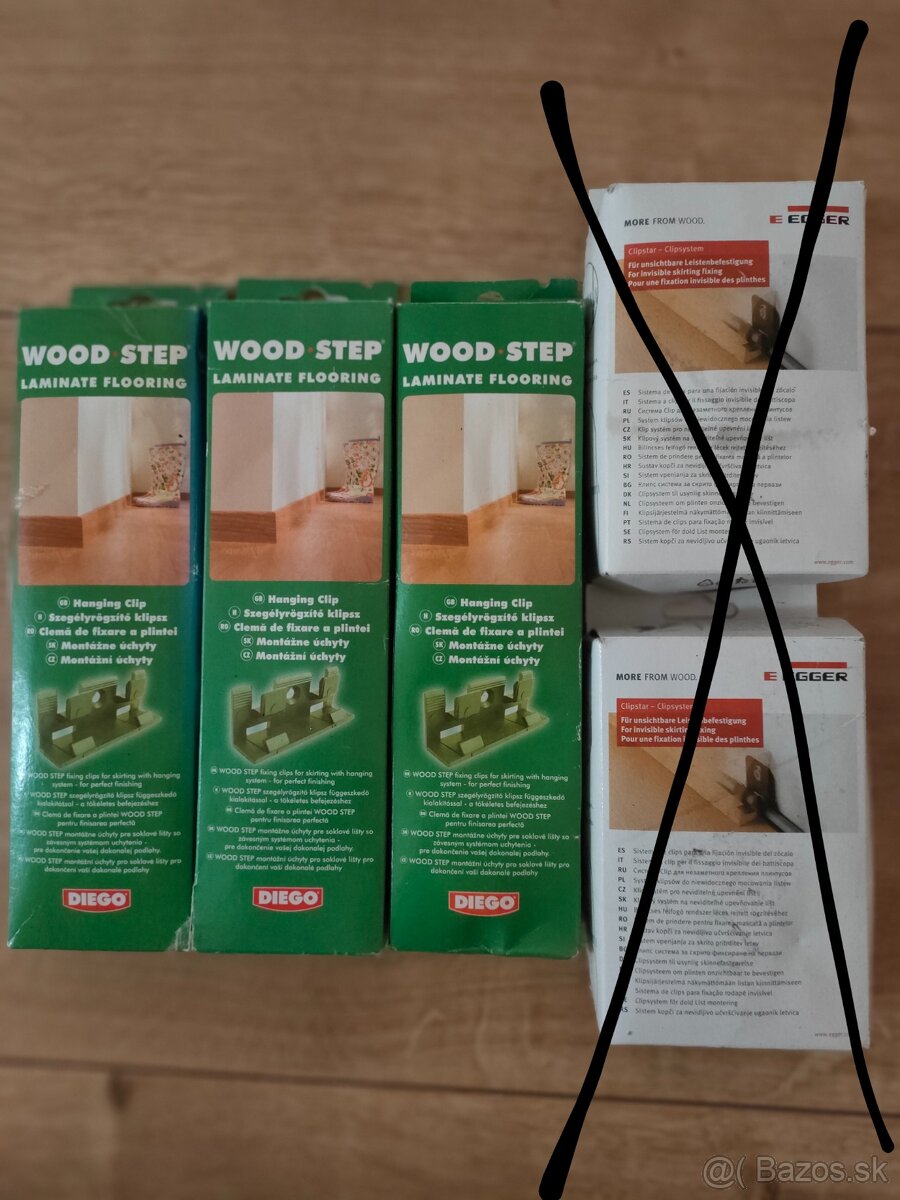 Predám úchyty na podlahové lišty Diego