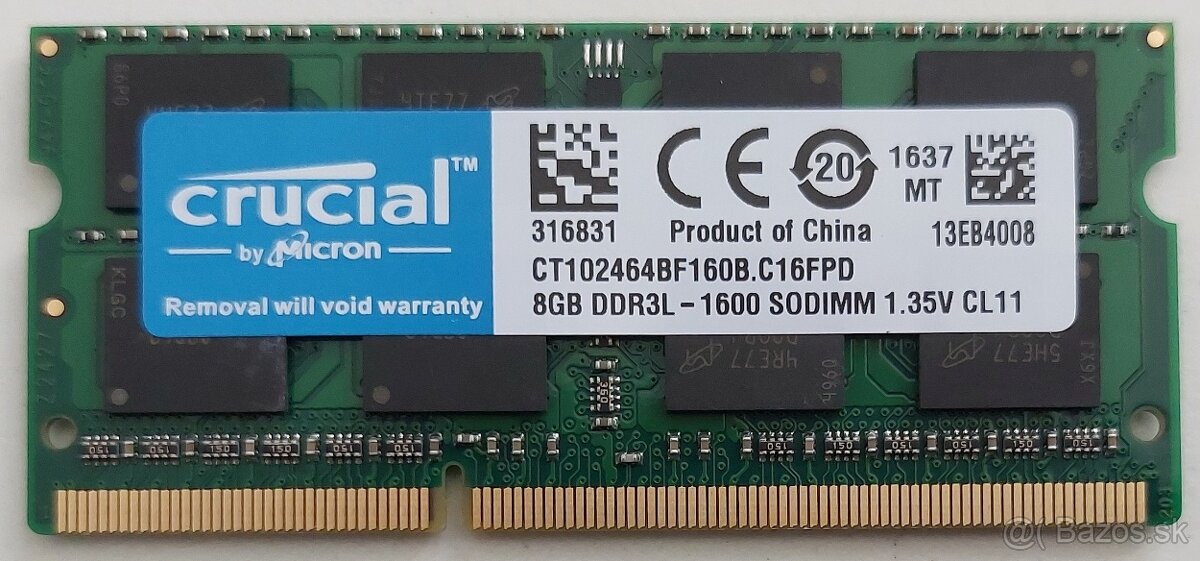 8GB DDR3L 1600Mhz SODIM