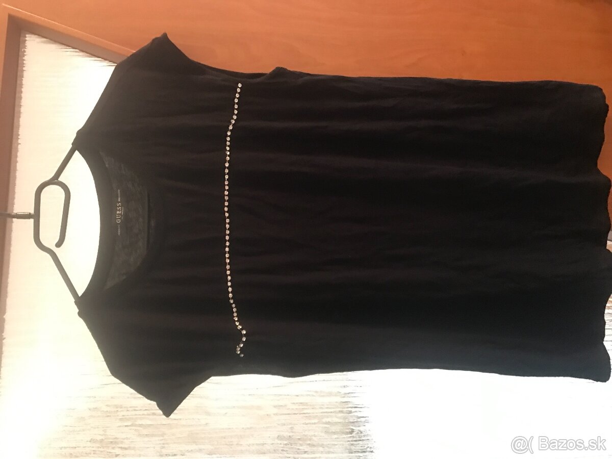 GUESS originál strasovo/krystalove damske tricko L