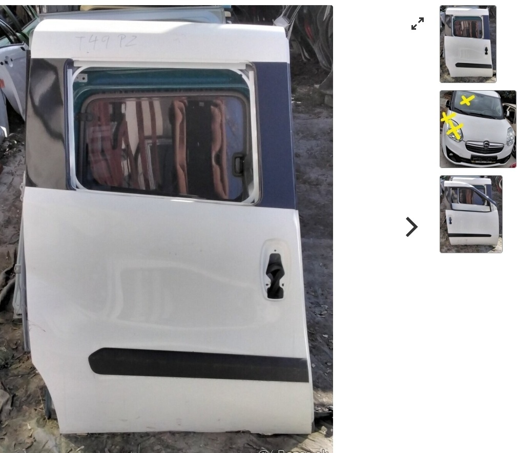 OPEL COMBO 1.6 CDTI 2016 Predám DVERE, KAPOTA, NARAZNÍK pred
