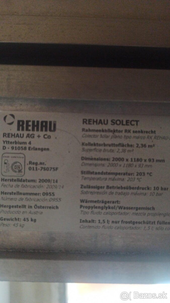solárne panely Rehau Solect