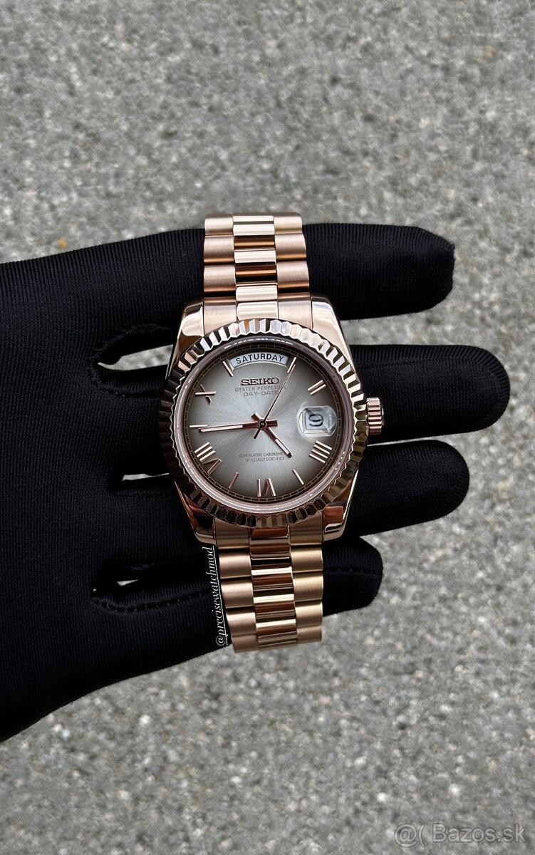 Seiko mod Day-Date Brown