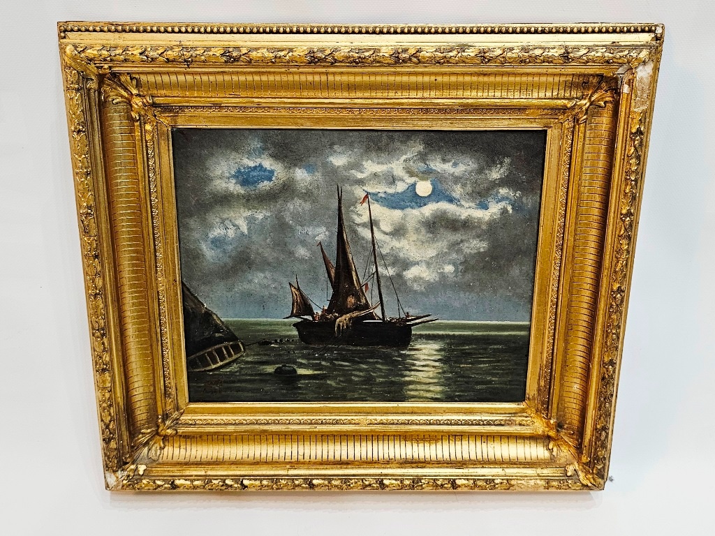 Eugen Kampf plachetnica olejomaľba