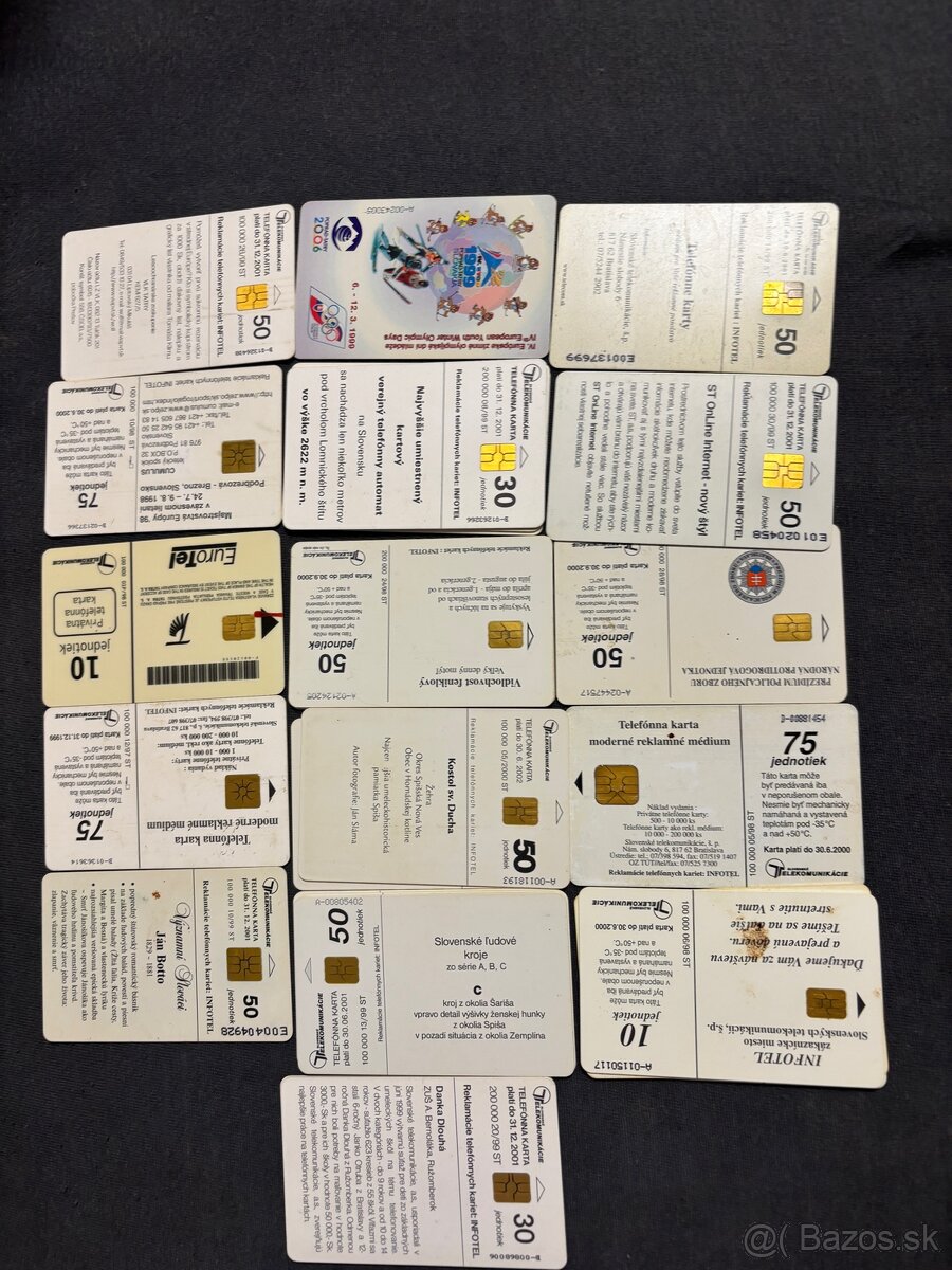 Zberateľské telefónne karty (sada)