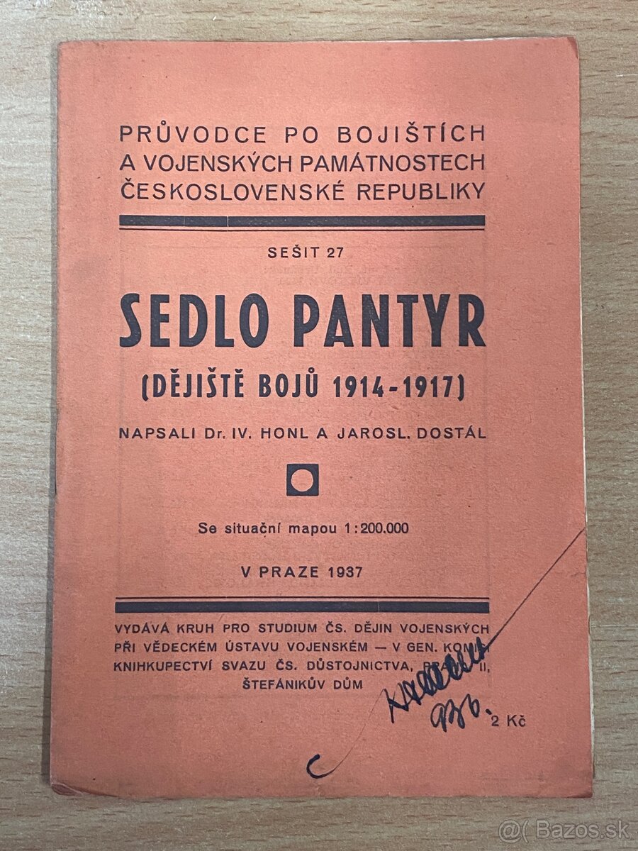 Brožúrka knižka Sedlo PANTYR WW1 1937