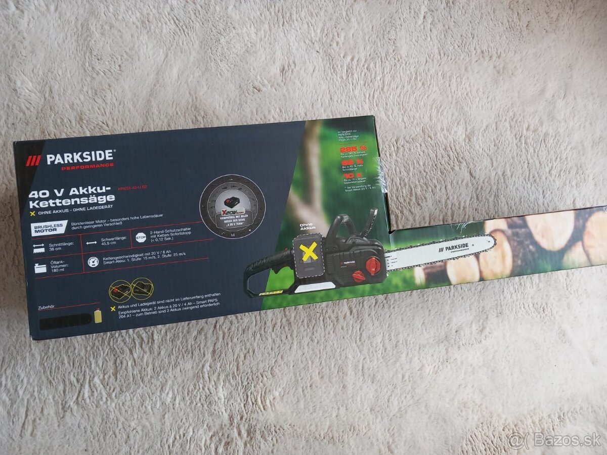 Predám aku reťazovú pílu Parkside PPKSA 40 Li-B2