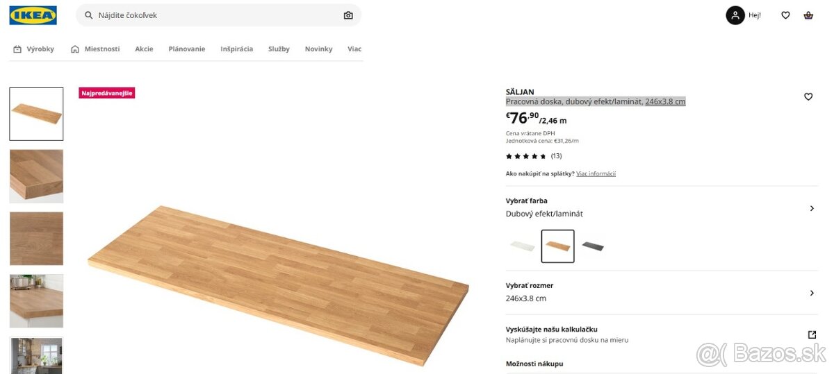 IKEA SALJAN - kuchynská pracovná doska