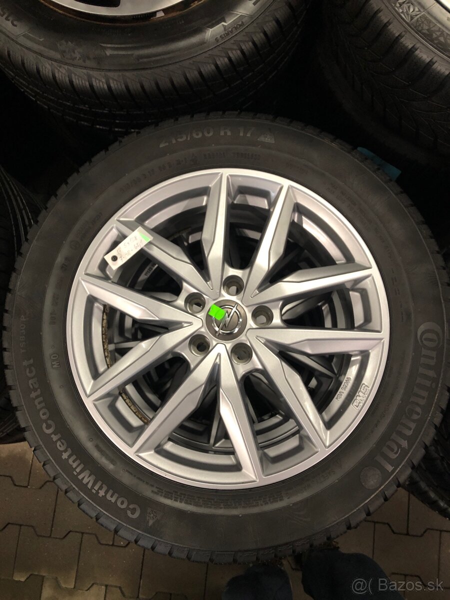 alu disky CMS 5x108 + zimné pneumatiky Continental 215/60 R1