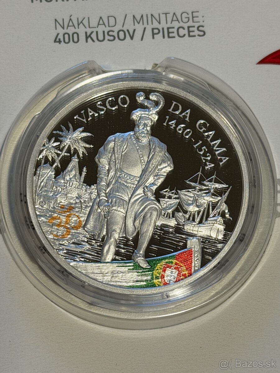 Strieborná investičná minca Vasco da Gama