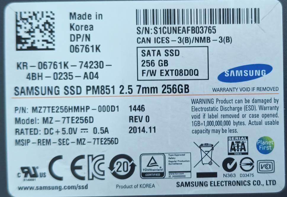 SAMSUNG SSD 256GH
