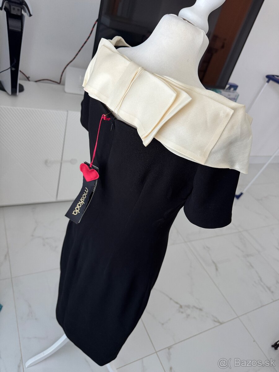 Moskada saty vestido cuello talianske luxusne saty