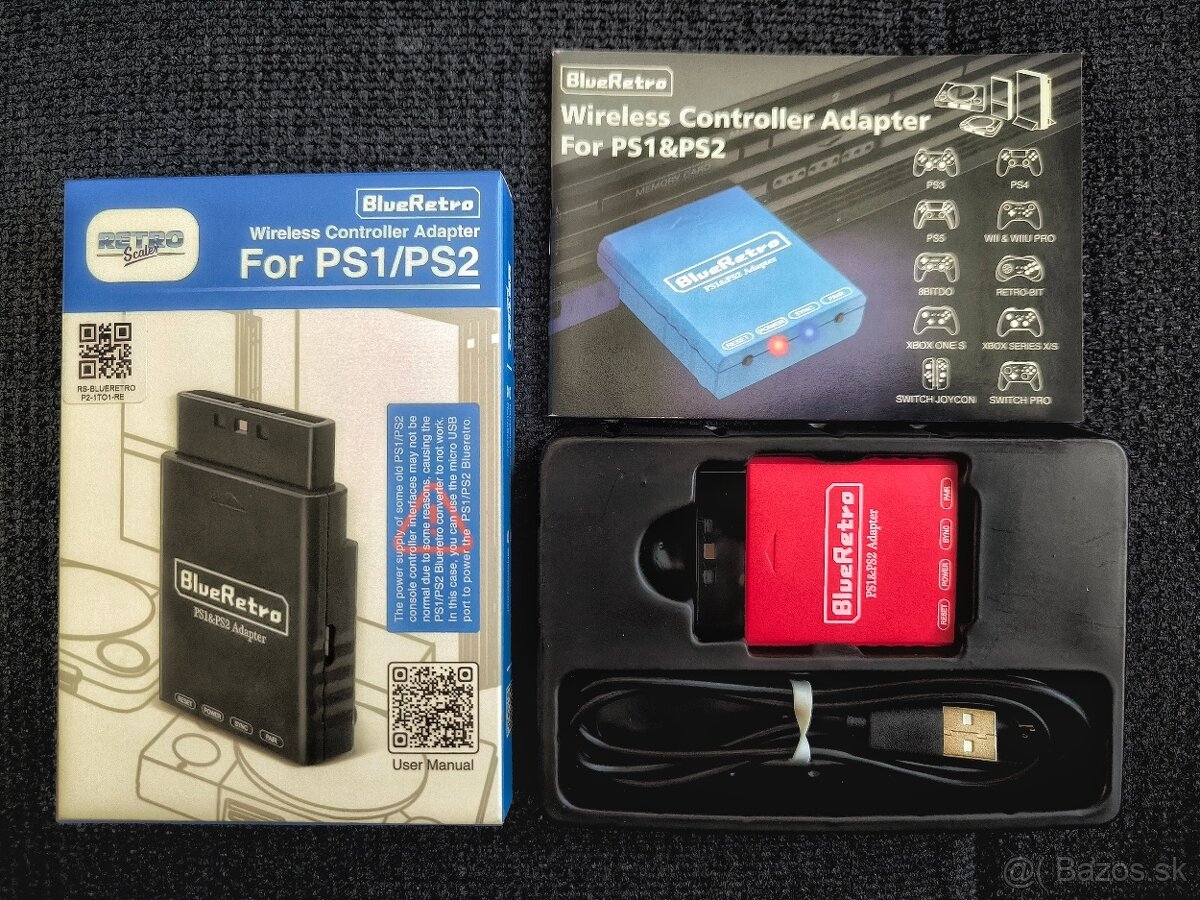 Bluetooth adaptér pre Playstation 1 a 2