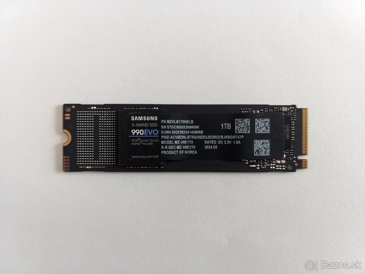 Samsung 990 EVO 1TB, M.2 2280, NVMe