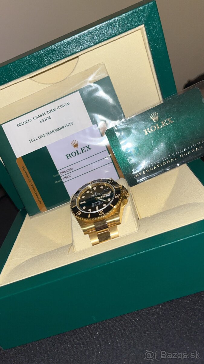 Pánske hodinky Rolex Submariner – zlaté