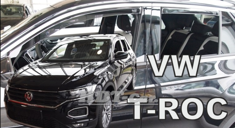 Deflektory - protiprievanové plexi VW T-Roc 5D od 2017 (+zad