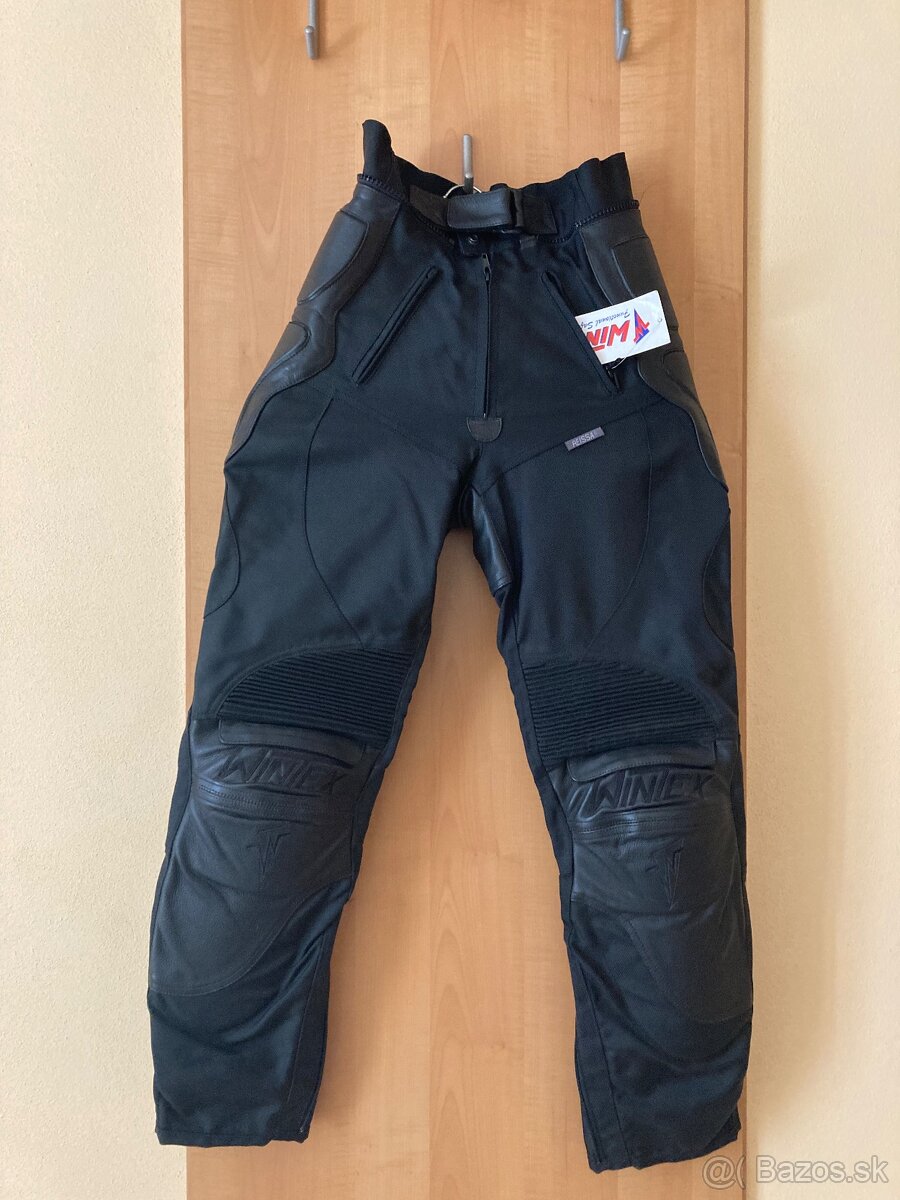 Nové kombinované (koža/látka)motonohavice Wintex
