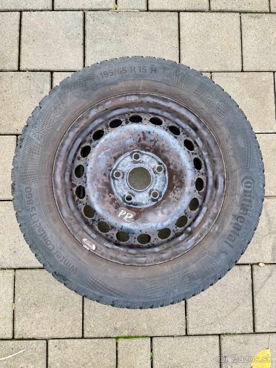 4 kusy - Plechové disky + zimmé pneumatiky