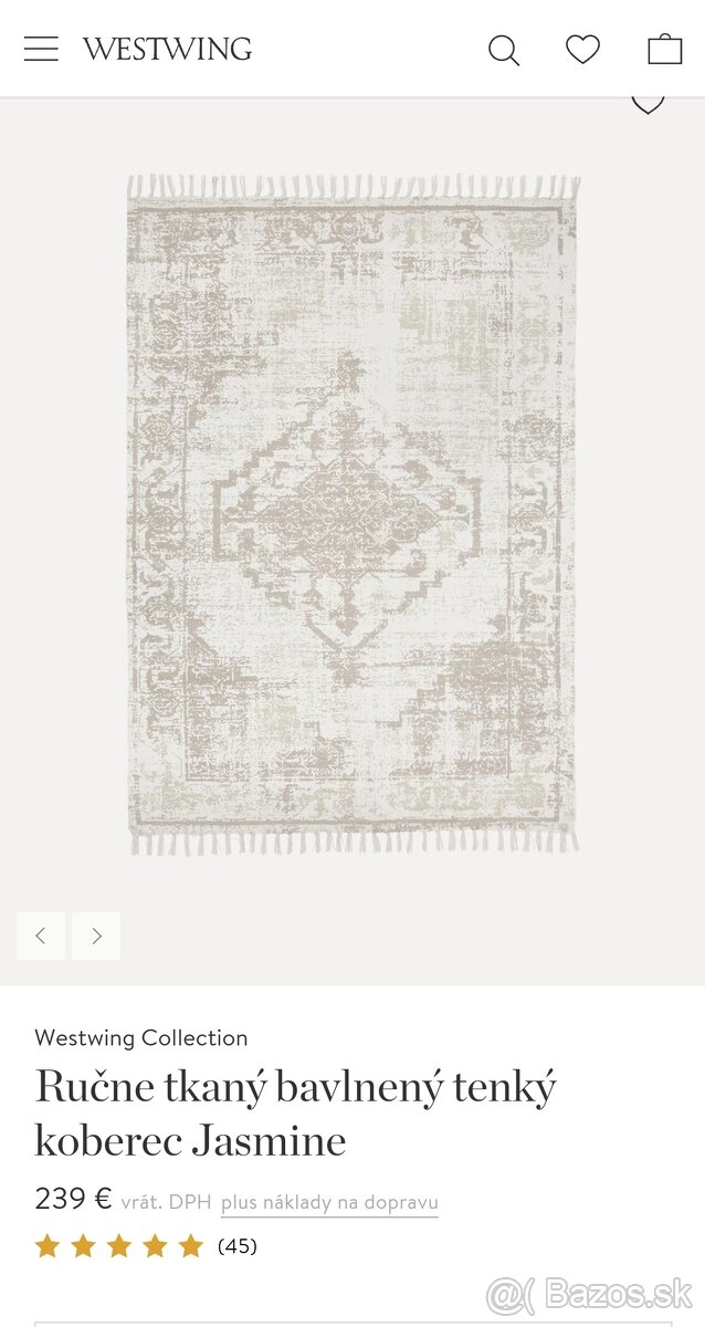 Rucne tkany bavlneny vintage koberec