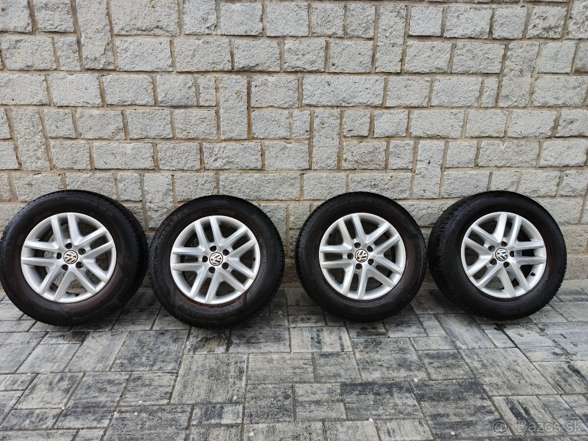 PREDÁM SADU KOLIES 5x112R16 + PNEU 215/65R16 VW, ŠKODA, AUDI