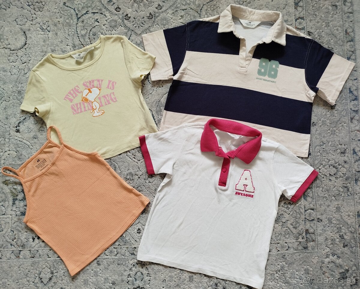 Tričká Crop Top H&M a Reserved - veľkosť 134/140